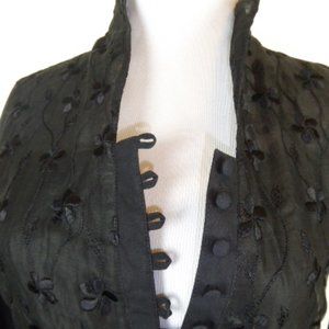 ANNE FONTAINE embroidered mandarin collar shirt Jacket NAILA 0 xs